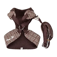 Pet Life Luxe 'Houndsome' 2-In-1 Mesh Reversible Plaided Collared Adjustable-Leash Dog Harness