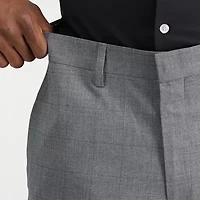 Haggar JMH Glen Plaid Mens Stretch Fabric Slim Fit Flat Front Suit Pant