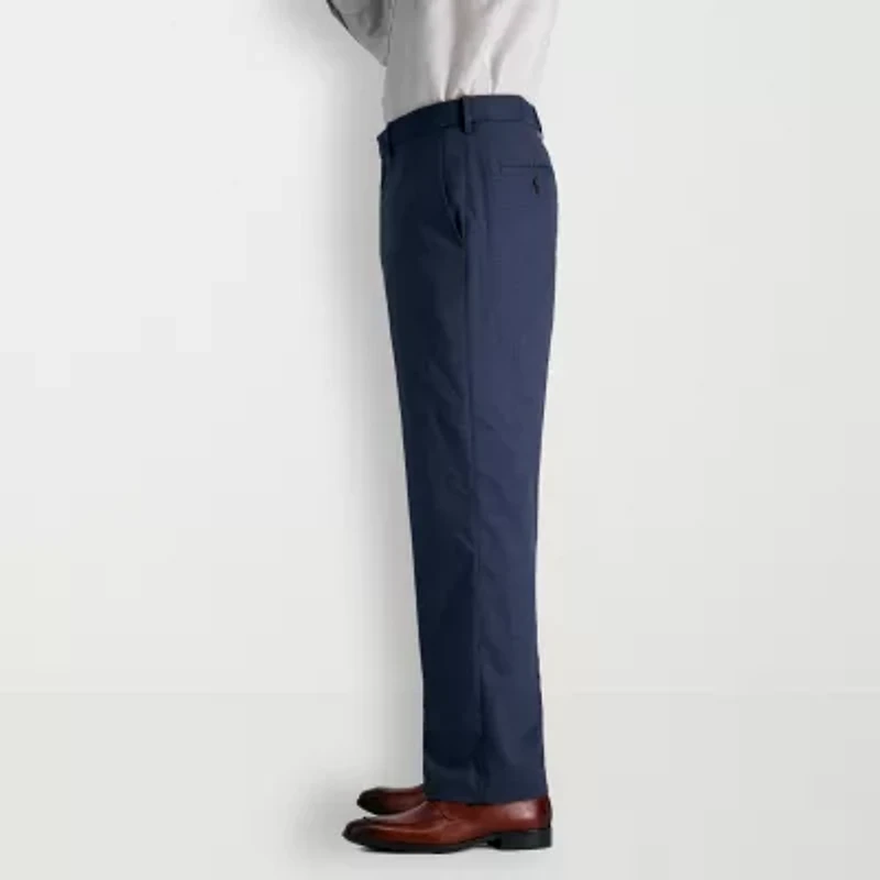 Haggar JMH Sharkskin Windowpane Mens Plaid Stretch Fabric Classic Fit Flat Front Suit Pant