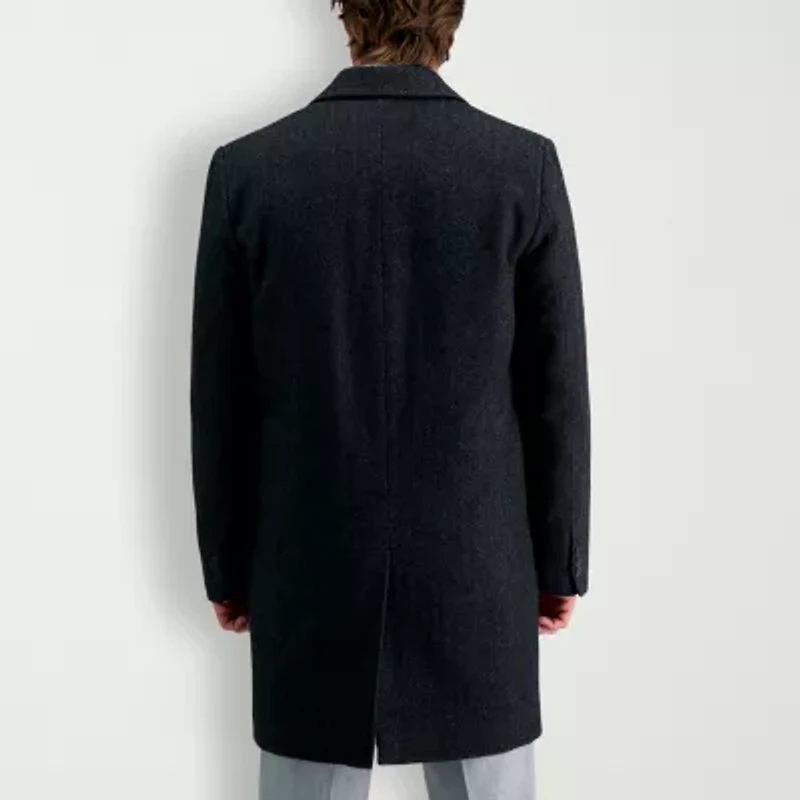 Haggar Brushed Herringbone Mens Midweight Topcoat Coat