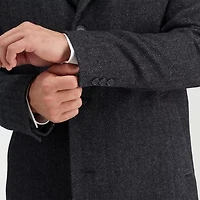 Haggar Brushed Herringbone Mens Midweight Topcoat Coat