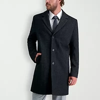 Haggar Brushed Herringbone Mens Midweight Topcoat Coat