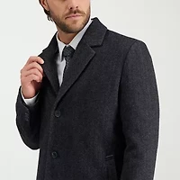 Haggar Brushed Herringbone Mens Midweight Topcoat Coat