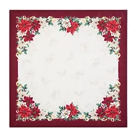 Elrene Home Fashions Poinsettia Garlands Engineered 4-pc. Napkins