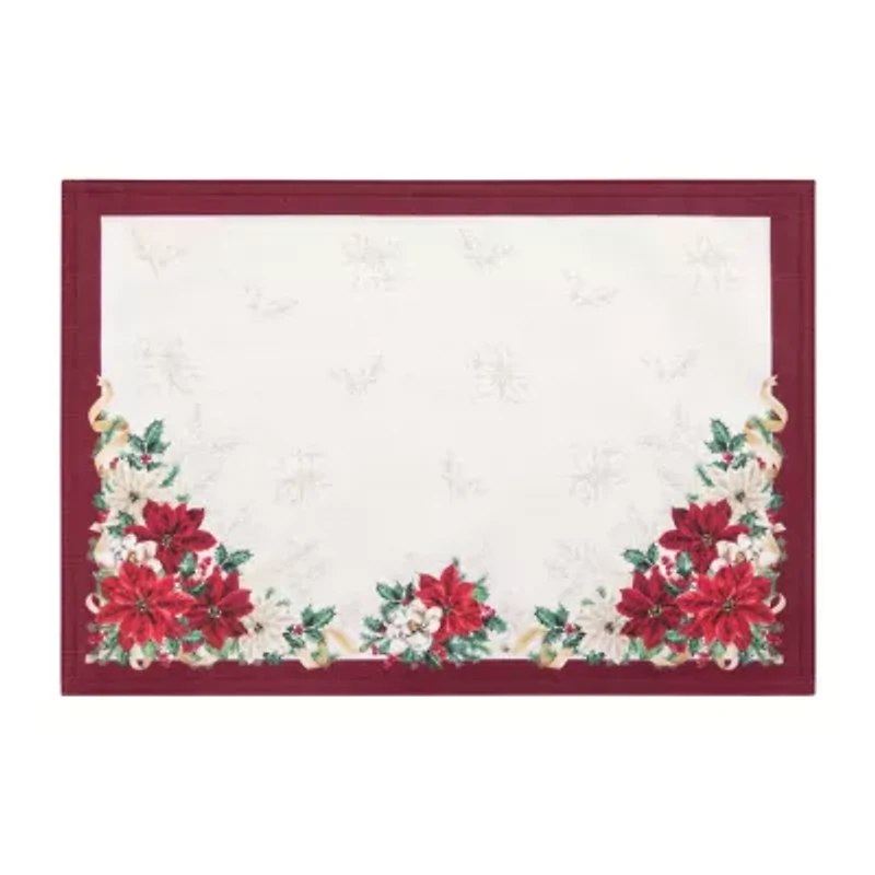 Elrene Home Fashions Poinsettia Garlands Engineered 4-pc. Placemat