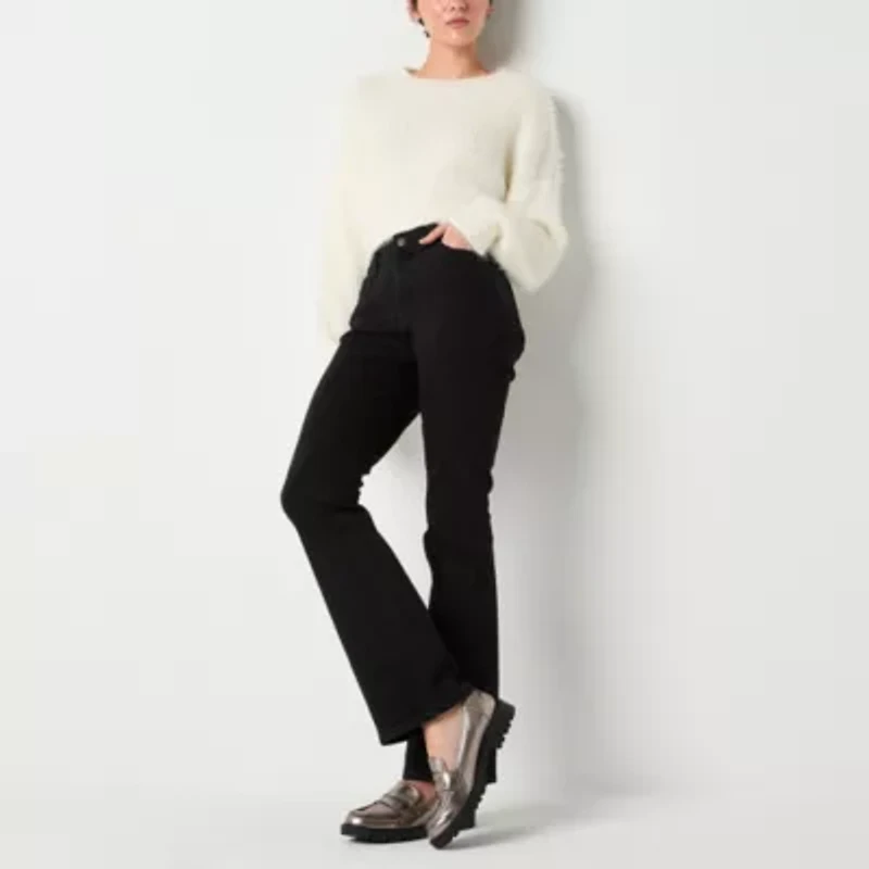 Arizona-Juniors Womens Mid Rise Bootcut Jean