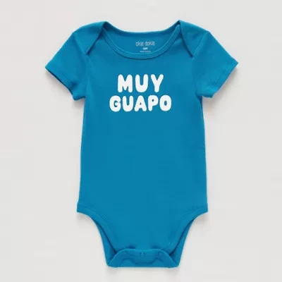 Okie Dokie Baby Boys Round Neck Short Sleeve Rib Bodysuit
