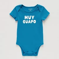Okie Dokie Baby Boys Round Neck Short Sleeve Rib Bodysuit