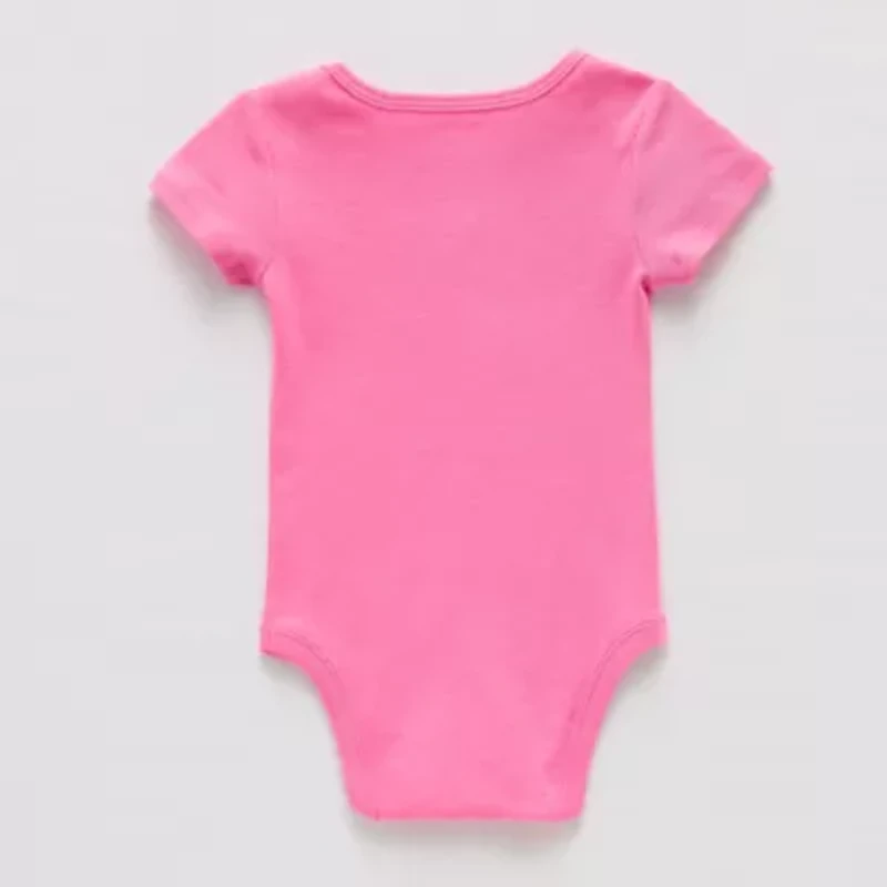 Okie Dokie Baby Girls Round Neck Short Sleeve Rib Bodysuit