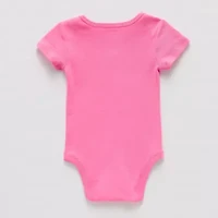 Okie Dokie Baby Girls Round Neck Short Sleeve Rib Bodysuit