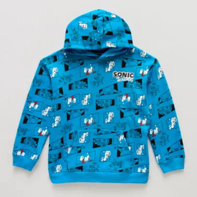 Little & Big Kid Boys Long Sleeve Sonic the Hedgehog Fleece Hoodie