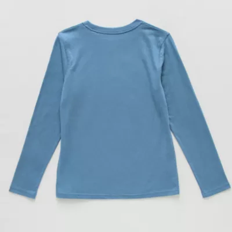 Thereabouts Little & Big Kid Boys Crew Neck Long Sleeve Regular Fit Graphic T-Shirt