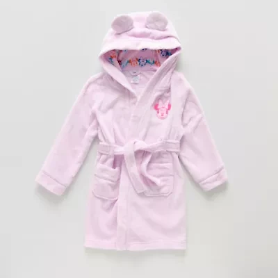 Disney Collection Little & Big Kid Girls Mid Length Long Sleeve Minnie Mouse Robe