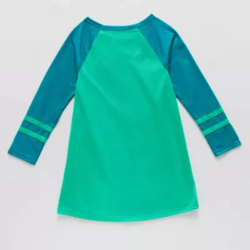 Disney Collection Little & Big Kid Girls Elsa Frozen Crew Neck Long Sleeve Nightshirt