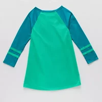 Disney Collection Little & Big Kid Girls Elsa Frozen Crew Neck Long Sleeve Nightshirt