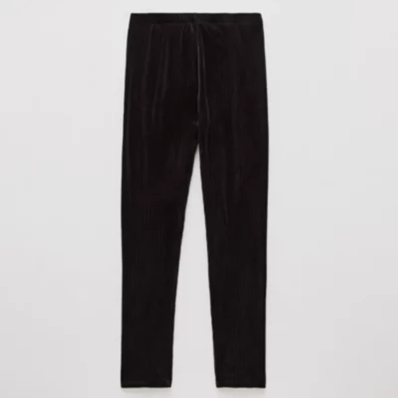 Thereabouts Ribbed Velour Little & Big Kid Girls Full Length Leggings