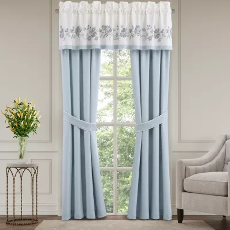 Queen Street Gardnia Bl Rod Pocket Room Darkening Set of 2 Curtain Panel