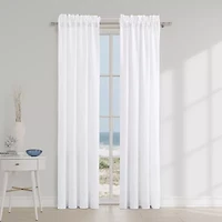 Queen Street Blue Haven Rod Pocket Room Darkening Set of 2 Curtain Panel