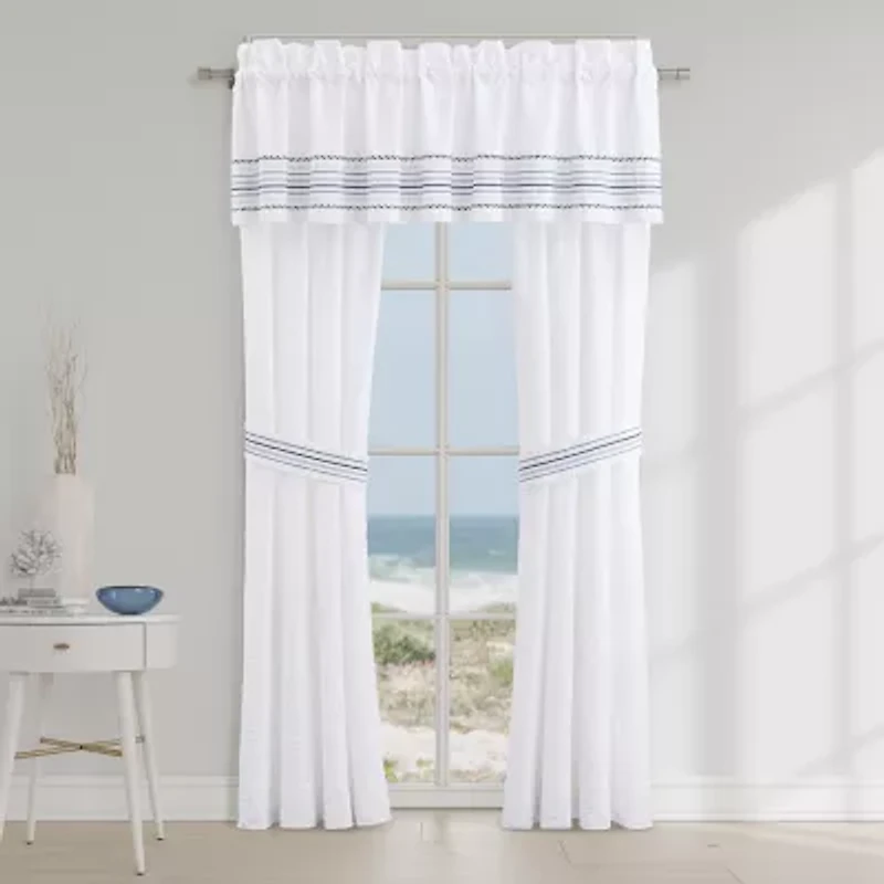 Queen Street Blue Haven Rod Pocket Room Darkening Set of 2 Curtain Panel