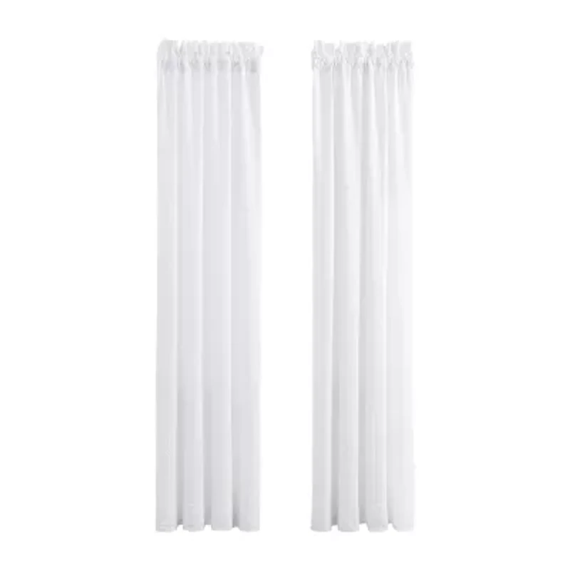 Queen Street Blue Haven Rod Pocket Room Darkening Set of 2 Curtain Panel