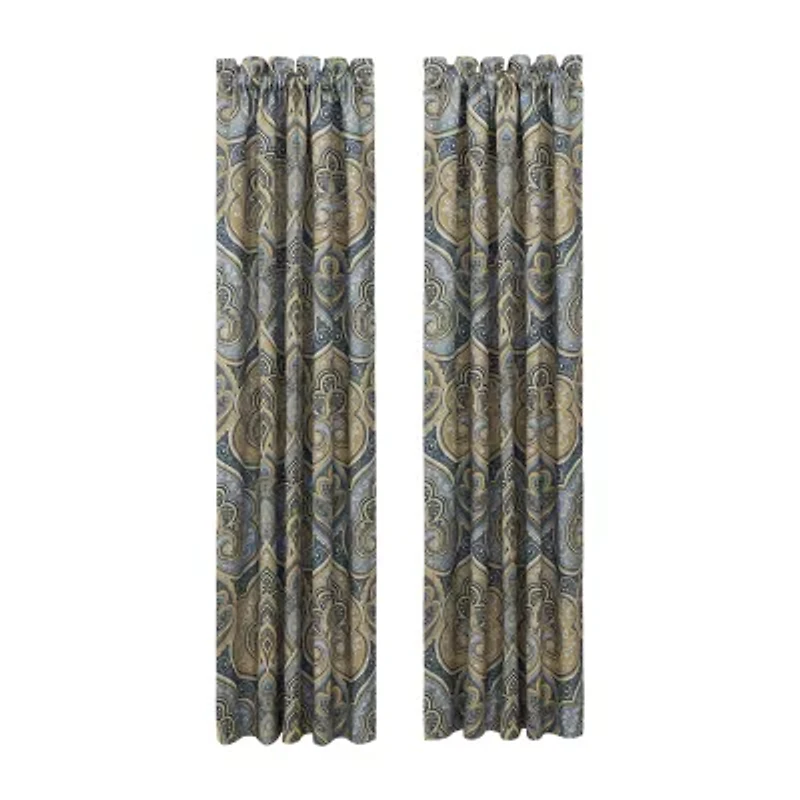 Royal Court Messina Rod Pocket Room Darkening Set of 2 Curtain Panel