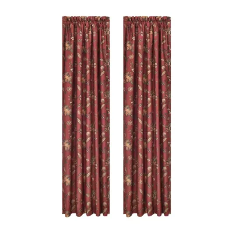 Royal Court Bari Rod Pocket Room Darkening Set of 2 Curtain Panel