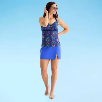 Liz Claiborne Womens Comfort Waistband Swim Skirt