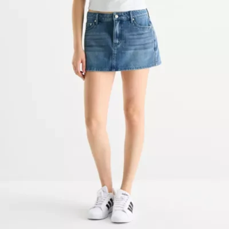 Forever 21 Womens Low Rise Denim Skirt-Juniors