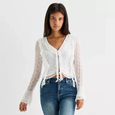 Forever 21 Womens V Neck Long Sleeve Juniors Tank Top