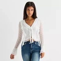 Forever 21 Womens V Neck Long Sleeve Juniors Tank Top