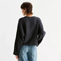 Arizona Juniors Womens Crew Neck Long Sleeve Pullover Sweater