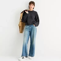 Arizona Juniors Womens Crew Neck Long Sleeve Pullover Sweater