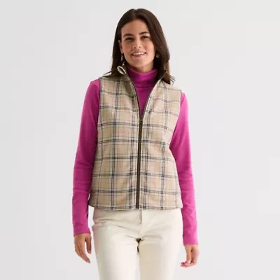 St. John's Bay Womens Mock Neck Sleeveless Vest