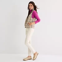 St. John's Bay Womens Mock Neck Sleeveless Vest