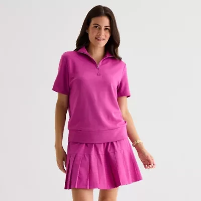 St. John's Bay Womens Short Sleeve Polo Shirt