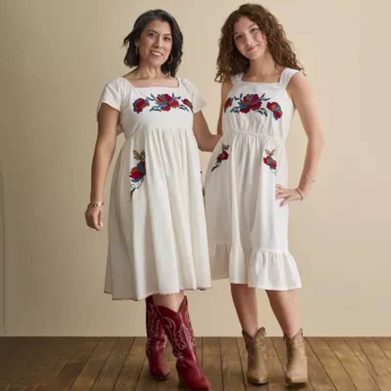 Hope & Wonder Girls Short Sleeve Floral Fit + Flare Dress