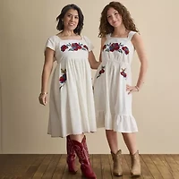 Hope & Wonder Girls Short Sleeve Floral Fit + Flare Dress