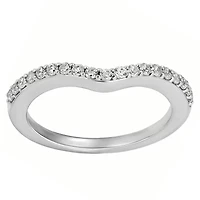 Enchanted Disney Fine Jewelry Womens 2MM 1/4 CT. T.W. Natural White Diamond 14K Gold Cinderella Princess Wedding Band