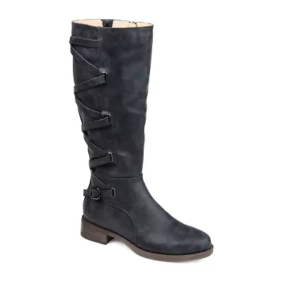 Journee Collection Womens Carly Wide Calf Stacked Heel Riding Boots