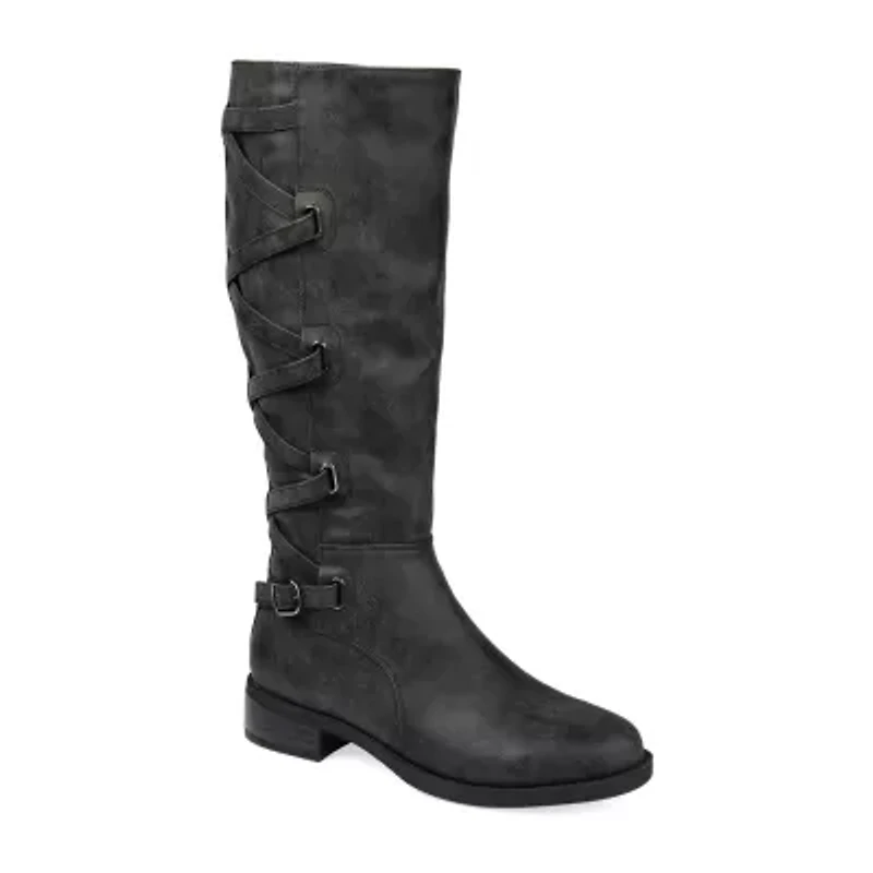 Journee Collection Womens Carly Stacked Heel Riding Boots