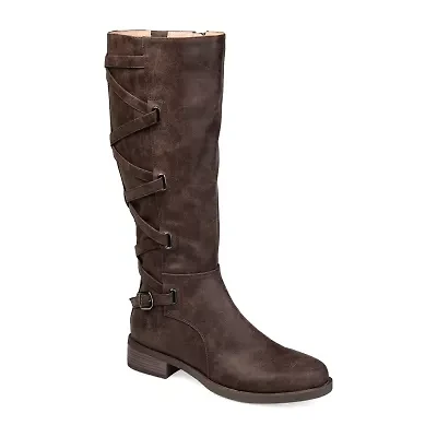 Journee Collection Womens Carly Stacked Heel Riding Boots