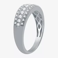 (H-I / I1) Womens 1/2 CT. T.W. Lab Grown White Diamond 10K Gold Anniversary Band