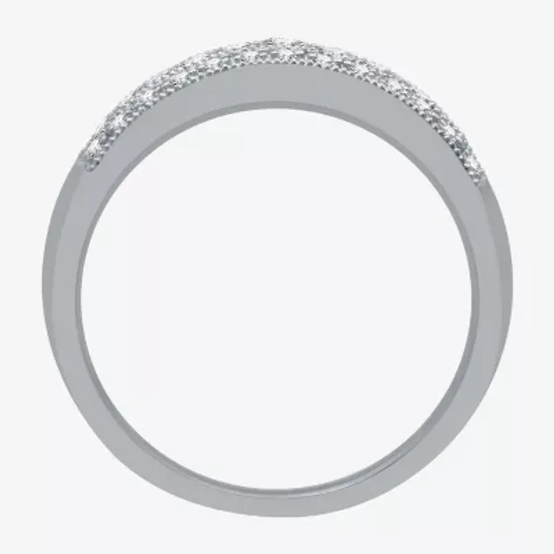 (H-I / I1) Womens 1/2 CT. T.W. Lab Grown White Diamond 10K Gold Anniversary Band