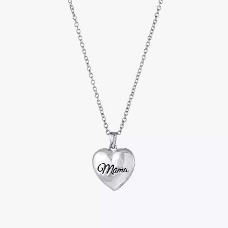 Silver Reflections Mama Womens Pure Silver Over Brass 18 Inch Locket Necklace