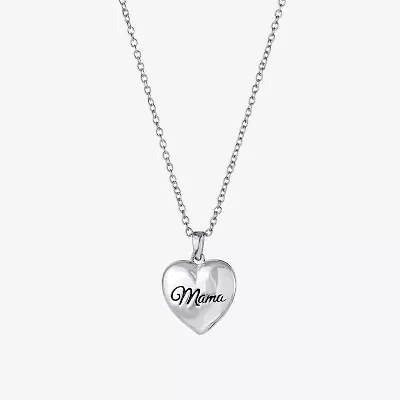 Silver Reflections Mama Womens Pure Silver Over Brass 18 Inch Locket Necklace