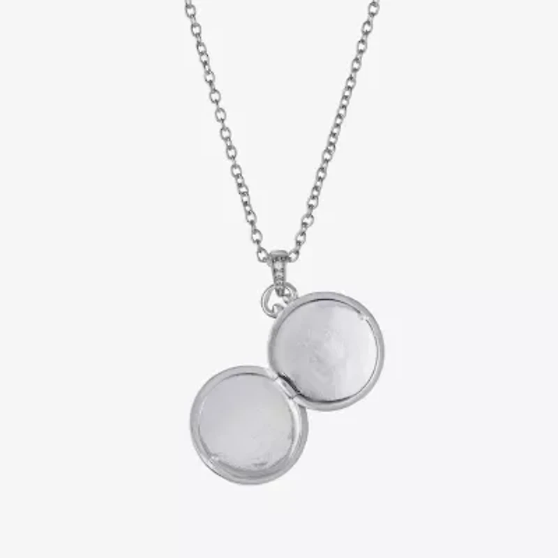 Silver Reflections Womens Pure Silver Over Brass 18 Inch Locket Necklace