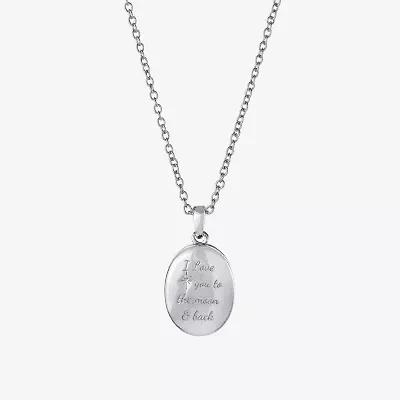 Silver Reflections Womens Pure Silver Over Brass 18 Inch Locket Necklace