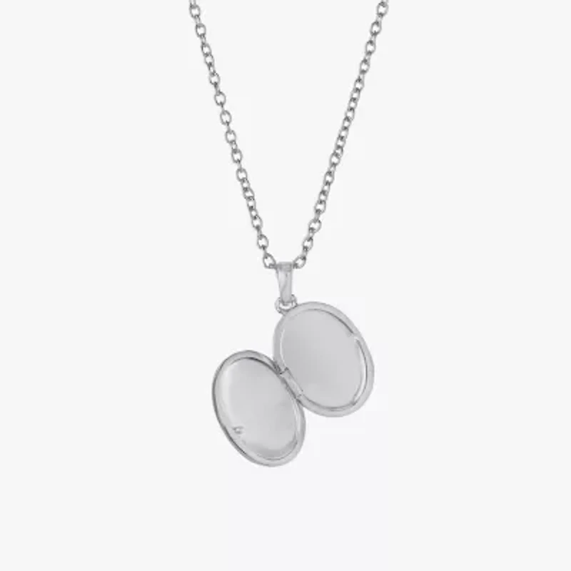 Silver Reflections Womens Pure Silver Over Brass 18 Inch Locket Necklace