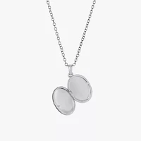 Silver Reflections Womens Pure Silver Over Brass 18 Inch Locket Necklace