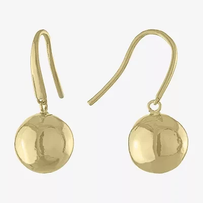 Silver Reflections Womens 14K Gold Over Brass Drop Earrings